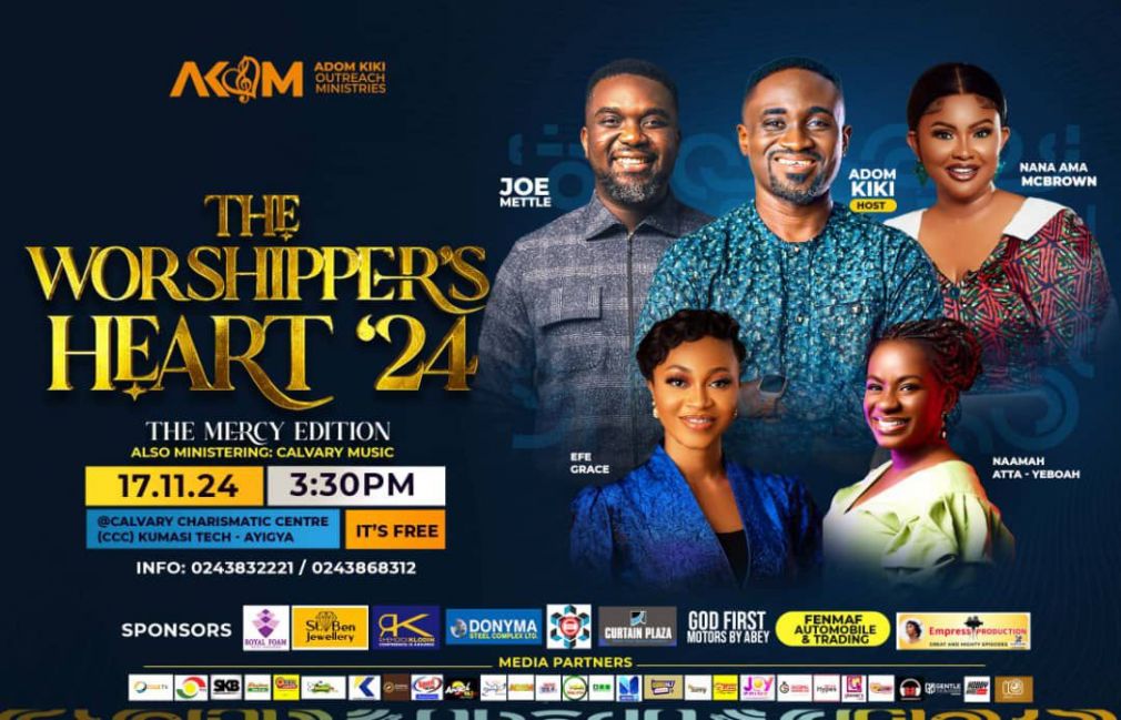Adom Kiki To Thrill Gospel Music Lovers With 3rd Edition of Worshipper's Heart Concert